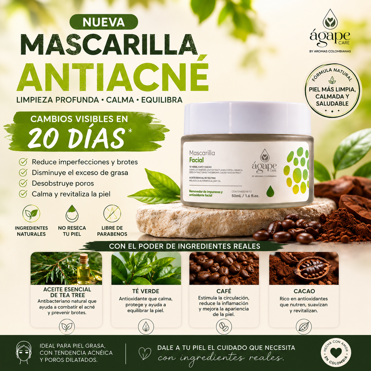 Mascarilla antiacné y seborreguladora